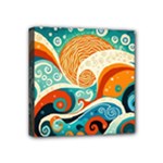 Waves Ocean Sea Abstract Whimsical Abstract Art Pattern Abstract Pattern Nature Water Seascape Mini Canvas 4  x 4  (Stretched)