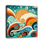 Waves Ocean Sea Abstract Whimsical Abstract Art Pattern Abstract Pattern Nature Water Seascape Mini Canvas 6  x 6  (Stretched)