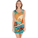 Waves Ocean Sea Abstract Whimsical Abstract Art Pattern Abstract Pattern Nature Water Seascape Bodycon Dress