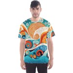 Waves Ocean Sea Abstract Whimsical Abstract Art Pattern Abstract Pattern Nature Water Seascape Men s Sport Mesh T-Shirt