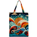 Waves Ocean Sea Abstract Whimsical Abstract Art Pattern Abstract Pattern Nature Water Seascape Zipper Classic Tote Bag
