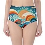 Waves Ocean Sea Abstract Whimsical Abstract Art Pattern Abstract Pattern Nature Water Seascape Classic High-Waist Bikini Bottoms