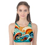 Waves Ocean Sea Abstract Whimsical Abstract Art Pattern Abstract Pattern Nature Water Seascape Tank Bikini Top