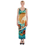 Waves Ocean Sea Abstract Whimsical Abstract Art Pattern Abstract Pattern Nature Water Seascape Fitted Maxi Dress