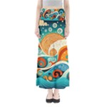 Waves Ocean Sea Abstract Whimsical Abstract Art Pattern Abstract Pattern Nature Water Seascape Full Length Maxi Skirt