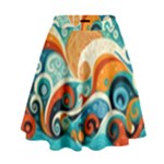 Waves Ocean Sea Abstract Whimsical Abstract Art Pattern Abstract Pattern Nature Water Seascape High Waist Skirt