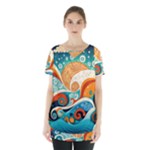 Waves Ocean Sea Abstract Whimsical Abstract Art Pattern Abstract Pattern Nature Water Seascape Skirt Hem Sports Top