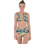 Waves Ocean Sea Abstract Whimsical Abstract Art Pattern Abstract Pattern Nature Water Seascape Bandaged Up Bikini Set 