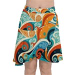 Waves Ocean Sea Abstract Whimsical Abstract Art Pattern Abstract Pattern Nature Water Seascape Chiffon Wrap Front Skirt