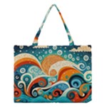 Waves Ocean Sea Abstract Whimsical Abstract Art Pattern Abstract Pattern Nature Water Seascape Medium Tote Bag