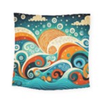 Waves Ocean Sea Abstract Whimsical Abstract Art Pattern Abstract Pattern Nature Water Seascape Square Tapestry (Small)