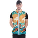 Waves Ocean Sea Abstract Whimsical Abstract Art Pattern Abstract Pattern Nature Water Seascape Men s Puffer Vest