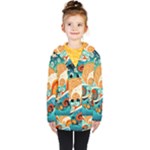 Waves Ocean Sea Abstract Whimsical Abstract Art Pattern Abstract Pattern Nature Water Seascape Kids  Double Breasted Button Coat