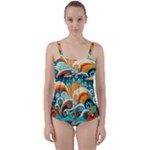 Waves Ocean Sea Abstract Whimsical Abstract Art Pattern Abstract Pattern Nature Water Seascape Twist Front Tankini Set