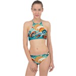 Waves Ocean Sea Abstract Whimsical Abstract Art Pattern Abstract Pattern Nature Water Seascape Halter Bikini Set