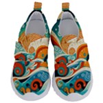 Waves Ocean Sea Abstract Whimsical Abstract Art Pattern Abstract Pattern Nature Water Seascape Kids  Velcro No Lace Shoes
