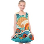 Waves Ocean Sea Abstract Whimsical Abstract Art Pattern Abstract Pattern Nature Water Seascape Kids  Cross Back Dress