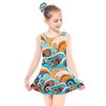 Waves Ocean Sea Abstract Whimsical Abstract Art Pattern Abstract Pattern Nature Water Seascape Kids  Skater Dress Swimsuit