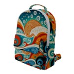 Waves Ocean Sea Abstract Whimsical Abstract Art Pattern Abstract Pattern Nature Water Seascape Flap Pocket Backpack (Large)