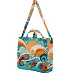 Waves Ocean Sea Abstract Whimsical Abstract Art Pattern Abstract Pattern Nature Water Seascape Square Shoulder Tote Bag