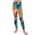 Waves Ocean Sea Abstract Whimsical Abstract Art Pattern Abstract Pattern Nature Water Seascape Kids  Lightweight Velour Leggings