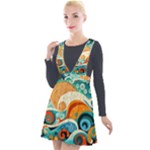 Waves Ocean Sea Abstract Whimsical Abstract Art Pattern Abstract Pattern Nature Water Seascape Plunge Pinafore Velour Dress