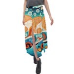 Waves Ocean Sea Abstract Whimsical Abstract Art Pattern Abstract Pattern Nature Water Seascape Velour Split Maxi Skirt