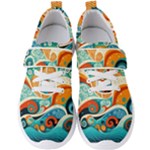 Waves Ocean Sea Abstract Whimsical Abstract Art Pattern Abstract Pattern Nature Water Seascape Men s Velcro Strap Shoes