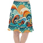 Waves Ocean Sea Abstract Whimsical Abstract Art Pattern Abstract Pattern Nature Water Seascape Fishtail Chiffon Skirt