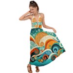 Waves Ocean Sea Abstract Whimsical Abstract Art Pattern Abstract Pattern Nature Water Seascape Backless Maxi Beach Dress