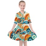 Waves Ocean Sea Abstract Whimsical Abstract Art Pattern Abstract Pattern Nature Water Seascape Kids  All Frills Chiffon Dress
