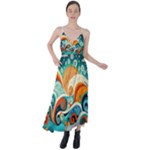 Waves Ocean Sea Abstract Whimsical Abstract Art Pattern Abstract Pattern Nature Water Seascape Tie Back Maxi Dress