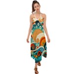 Waves Ocean Sea Abstract Whimsical Abstract Art Pattern Abstract Pattern Nature Water Seascape Halter Tie Back Dress 