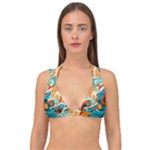 Waves Ocean Sea Abstract Whimsical Abstract Art Pattern Abstract Pattern Nature Water Seascape Double Strap Halter Bikini Top