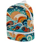 Waves Ocean Sea Abstract Whimsical Abstract Art Pattern Abstract Pattern Nature Water Seascape Zip Bottom Backpack