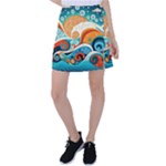 Waves Ocean Sea Abstract Whimsical Abstract Art Pattern Abstract Pattern Nature Water Seascape Tennis Skirt