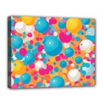 Circles Art Seamless Repeat Bright Colors Colorful Canvas 14  x 11  (Stretched)