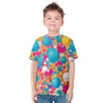 Circles Art Seamless Repeat Bright Colors Colorful Kids  Cotton T-Shirt