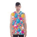 Circles Art Seamless Repeat Bright Colors Colorful Men s Basketball Tank Top