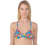 Circles Art Seamless Repeat Bright Colors Colorful Reversible Tri Bikini Top