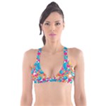 Circles Art Seamless Repeat Bright Colors Colorful Plunge Bikini Top