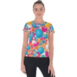 Circles Art Seamless Repeat Bright Colors Colorful Short Sleeve Sports Top 