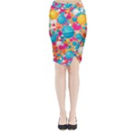 Circles Art Seamless Repeat Bright Colors Colorful Midi Wrap Pencil Skirt