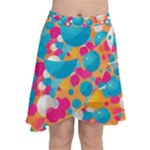 Circles Art Seamless Repeat Bright Colors Colorful Chiffon Wrap Front Skirt