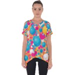 Circles Art Seamless Repeat Bright Colors Colorful Cut Out Side Drop T-Shirt