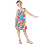 Circles Art Seamless Repeat Bright Colors Colorful Kids  Sleeveless Dress