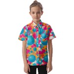 Circles Art Seamless Repeat Bright Colors Colorful Kids  Short Sleeve Shirt