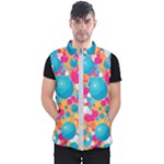 Circles Art Seamless Repeat Bright Colors Colorful Men s Puffer Vest