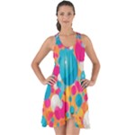 Circles Art Seamless Repeat Bright Colors Colorful Show Some Back Chiffon Dress
