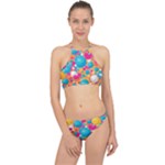 Circles Art Seamless Repeat Bright Colors Colorful Halter Bikini Set